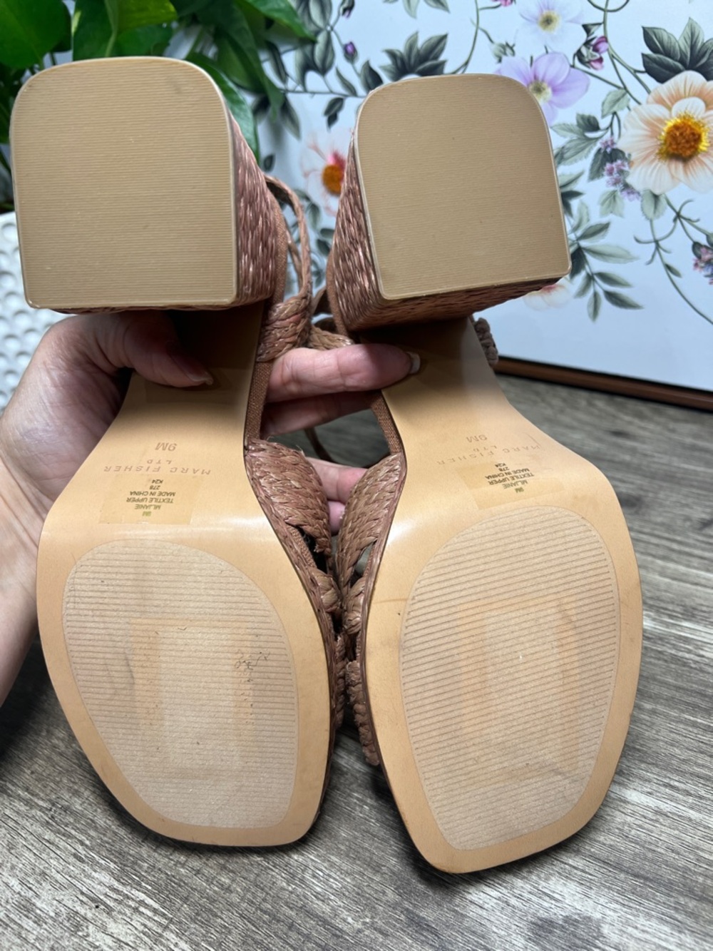 Marc Fisher Braided Platform Sandals in Tan - Picture 7 of 8